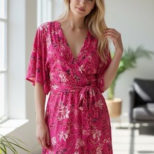 Lilly Pulitzer Pink Floral Midi Dress